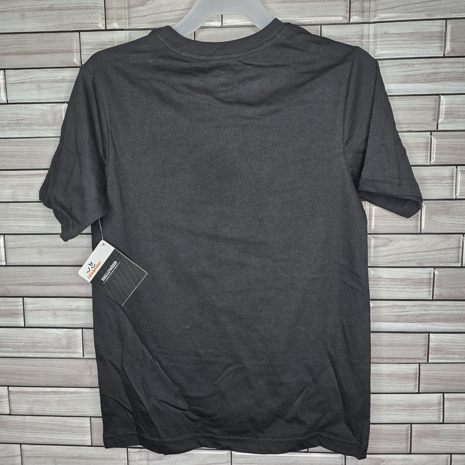 New Lot Of 2 Boys Short Sleeve Halloween T-Shirt Medium 8 Top Black Grey Shirt