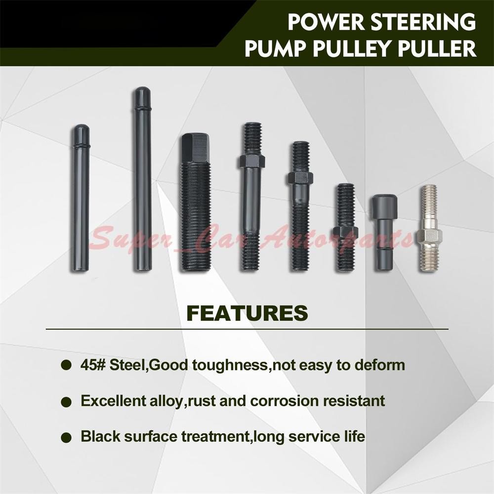 13PCS Power Steering Pump Pulley Puller Remover & Alternator Installer Tool Kit