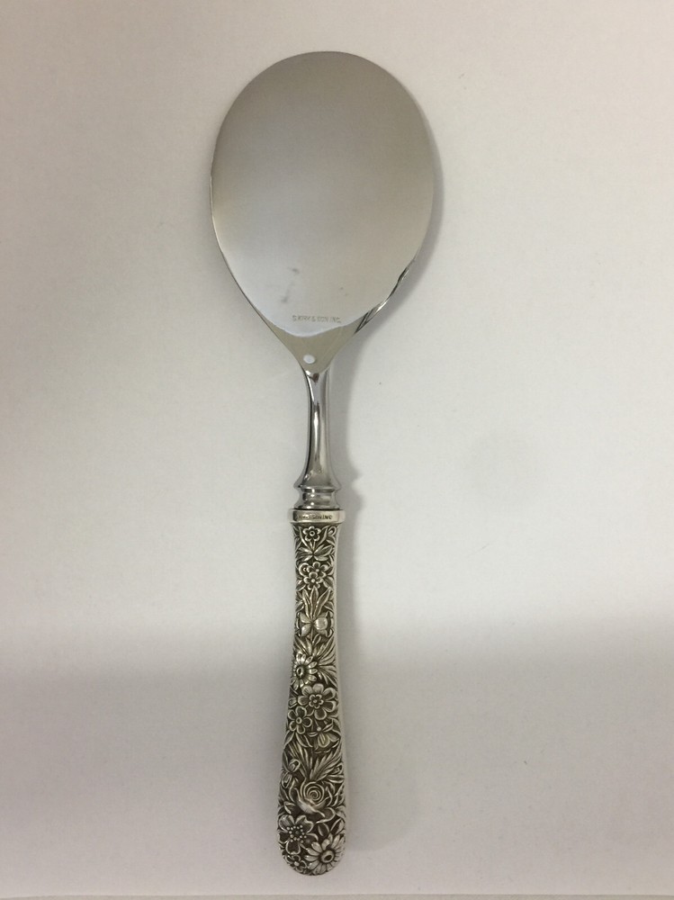 S Kirk & Sons Repousse Hot Cake Server Sterling Silver
