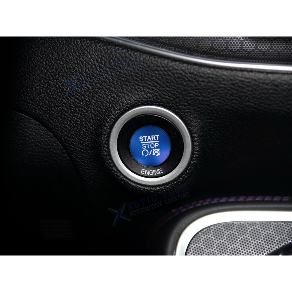 BLUE Ignition Engine Start Stop Push Button Cover For Dodge Charger Durango Ram