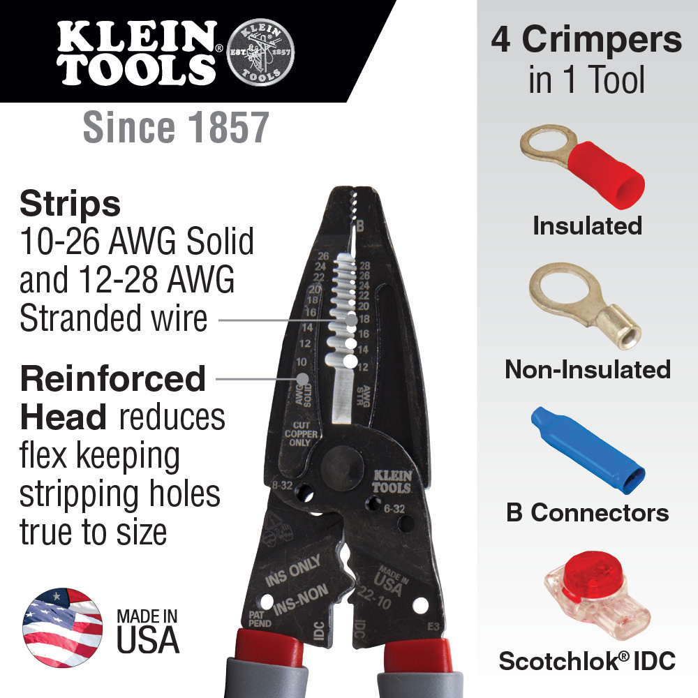 Klein Tools 1019 Klein-Kurve® Wire Stripper / Crimper / Cutter Multi Tool
