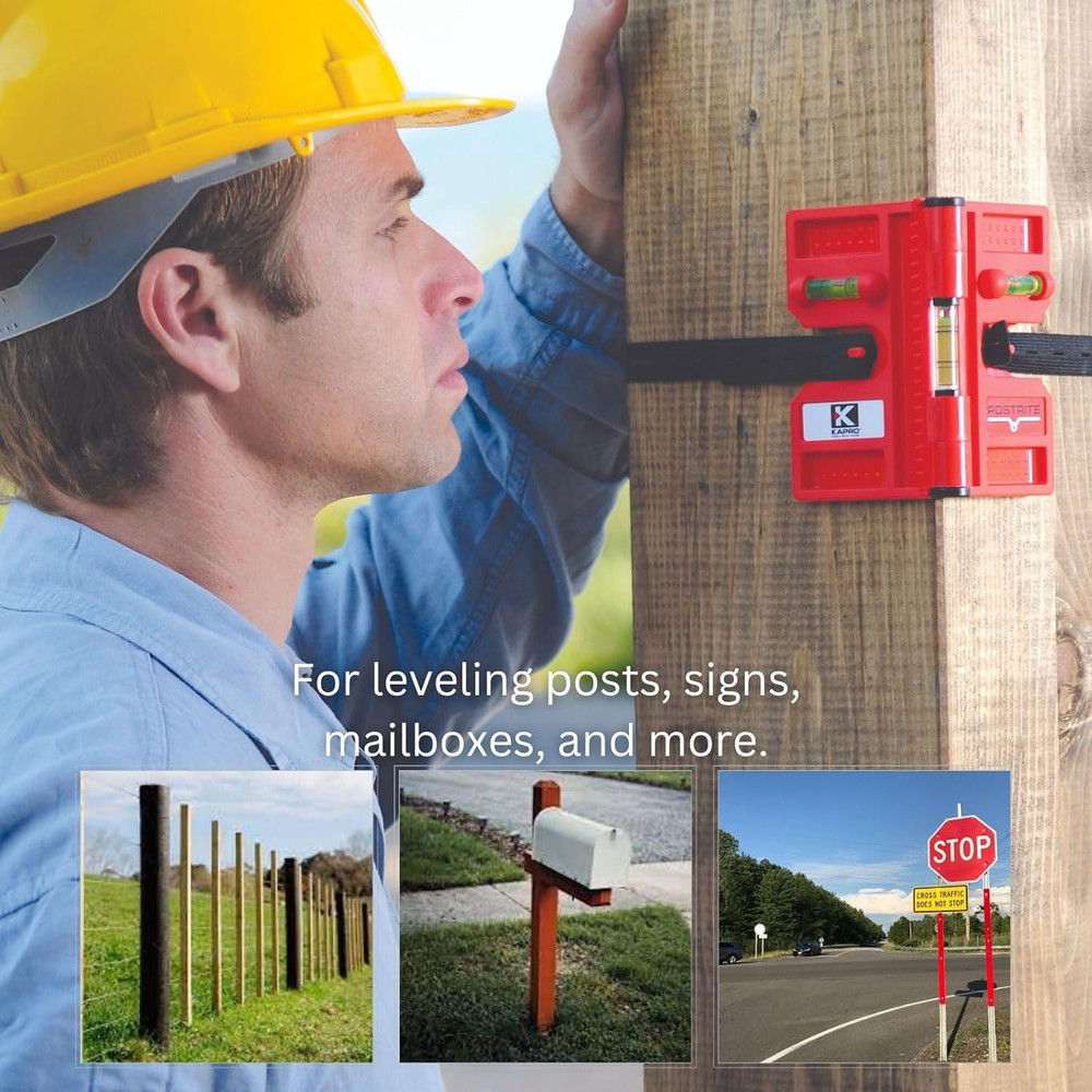 - 340 Postrite Post Level - Adjustable Folding Post Level - For Use on Posts and