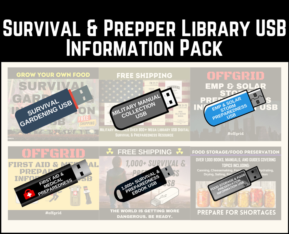 Essential Survival & Prepper Information Library Collection USB - Get Ready