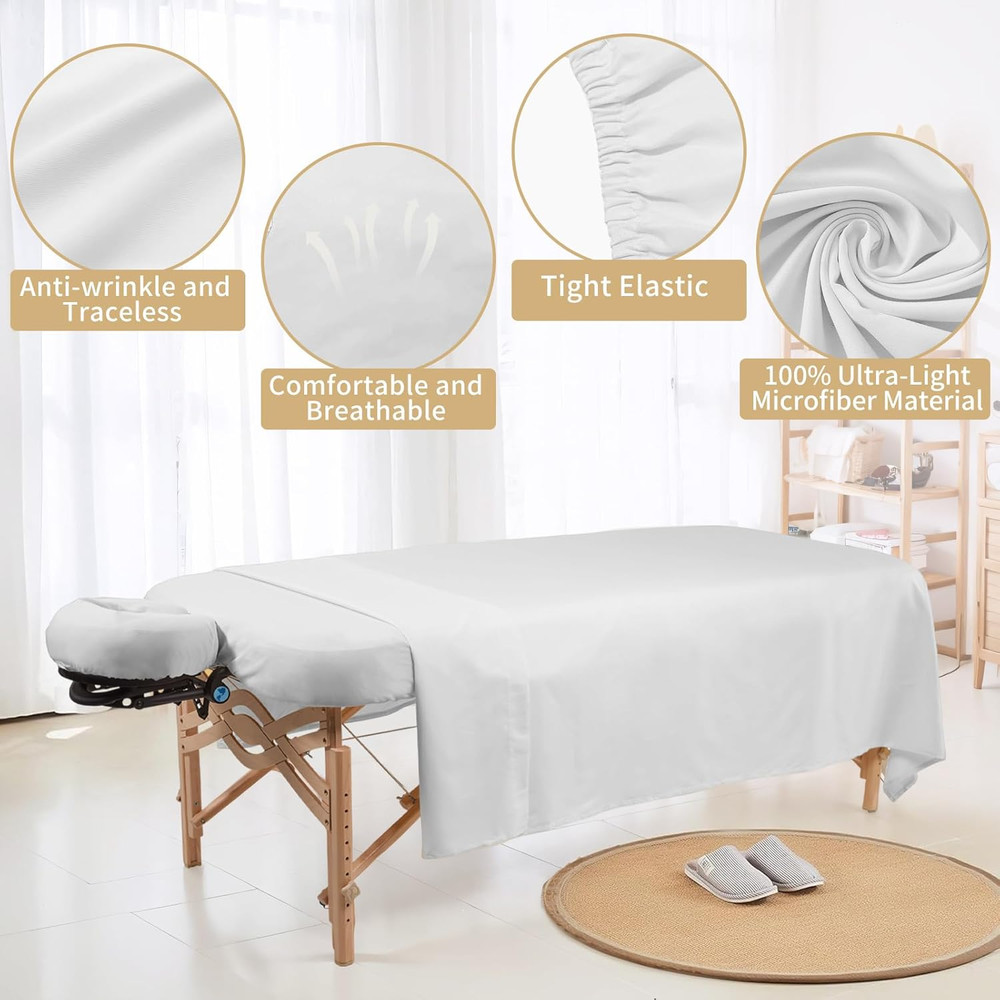4 Sets Premium Microfiber Massage Table Sheets Set 3 Piece Set Includes Massage