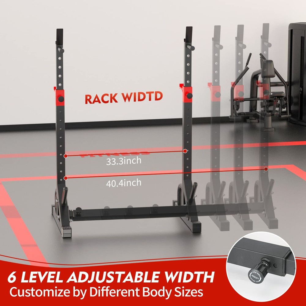 Adjustable Squat Rack, Barbell Rack, Bench Press 550 LBS Max Load Multi-Funct...