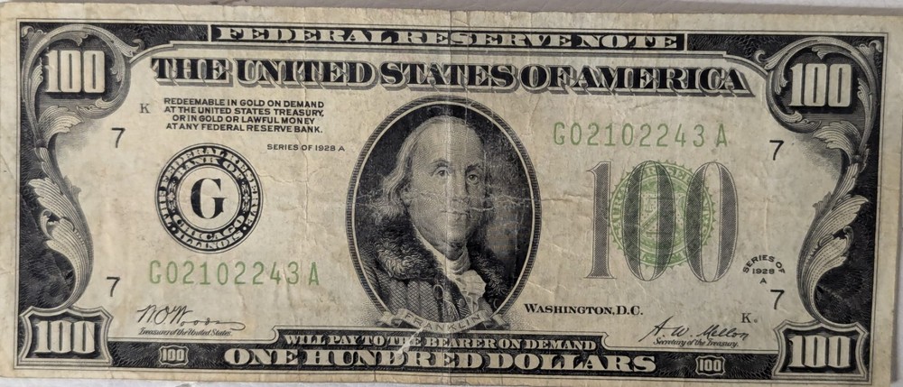 1928 A $100 Bill