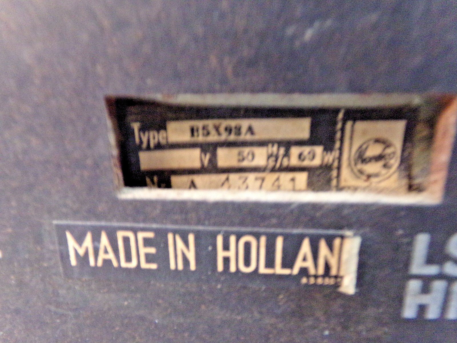 WORKS Norelco Radio Bi-Ampli Made in Holland B5X98A HUGE 21.25" x 13.25" x 8.5"