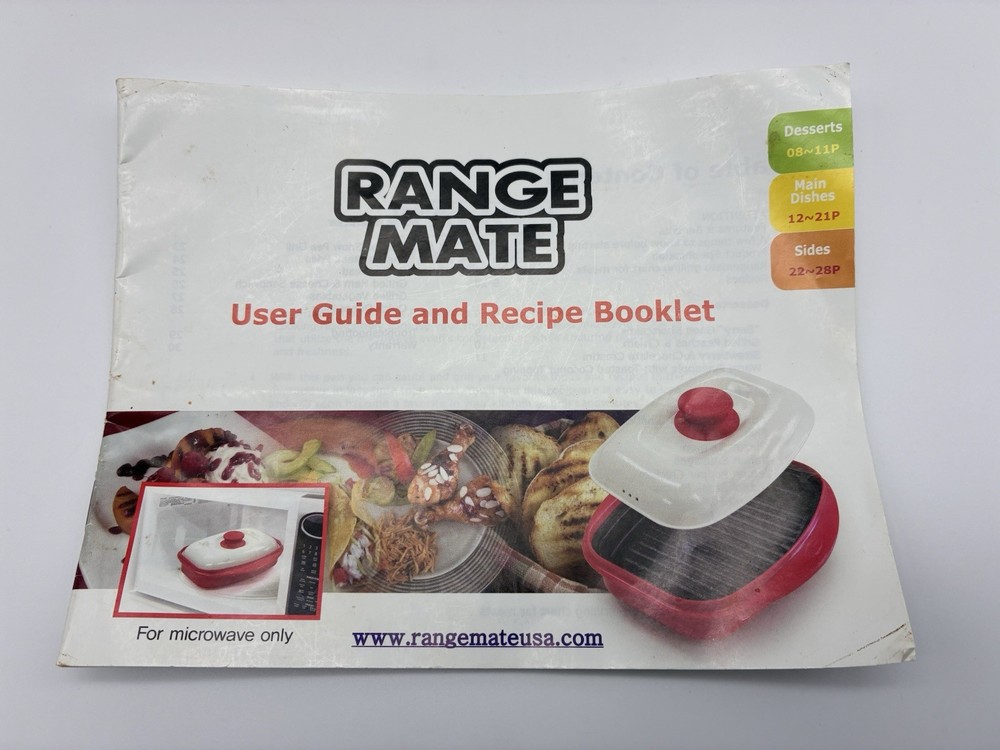 Range Mate Rectangular Nonstick Microwave Grill Pan Red With Recipe Booklet
