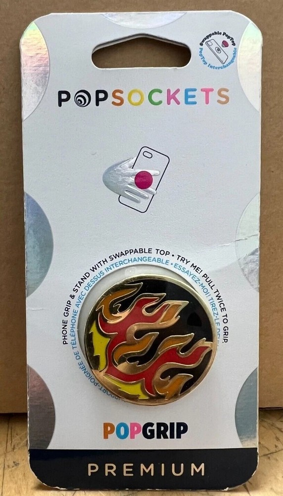 Popsockets Premium PopGrip: Enamel Flame on Black