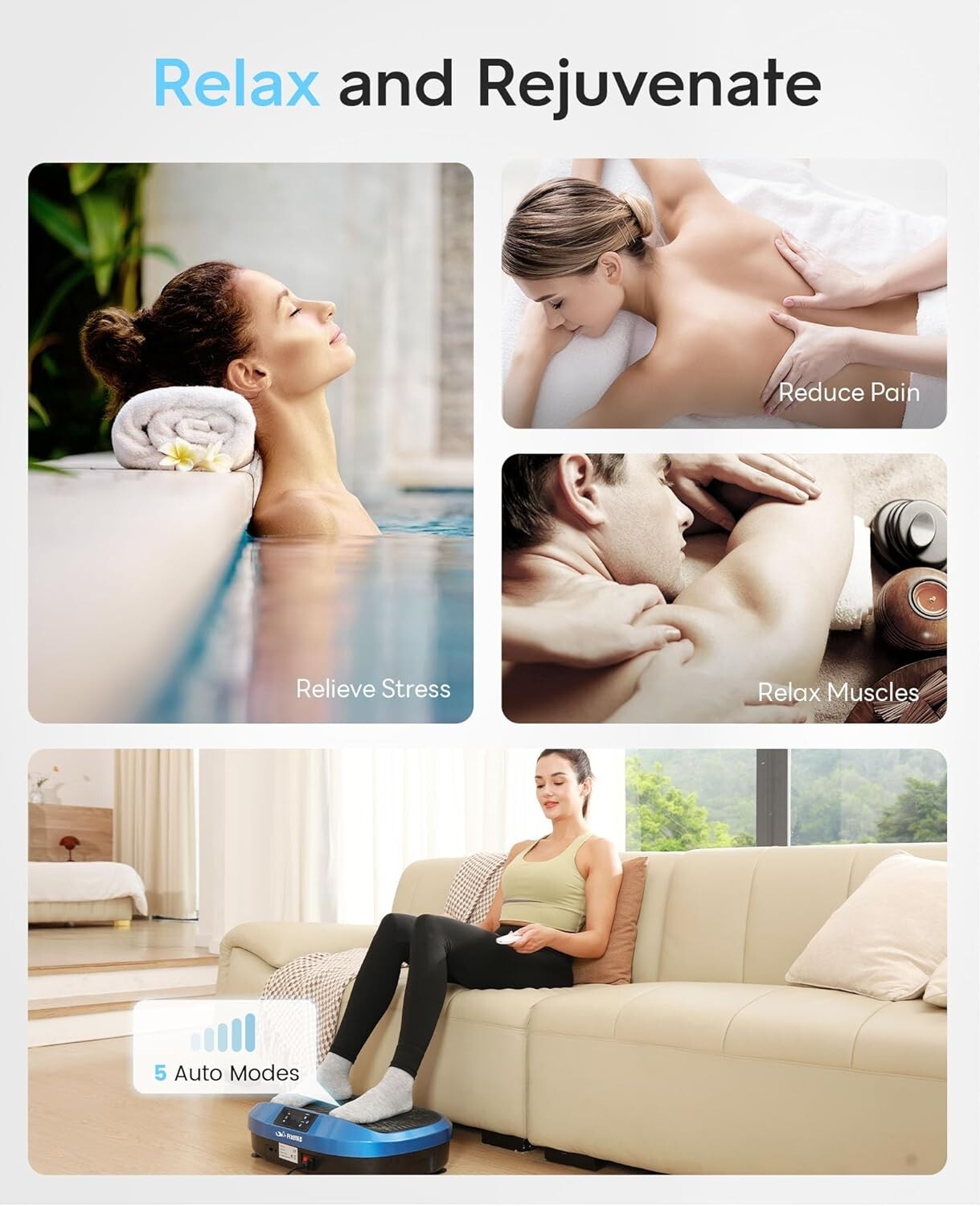 Vibration Plate 4D Oscillation Vibration Platform Whole Body Workout Blue Color