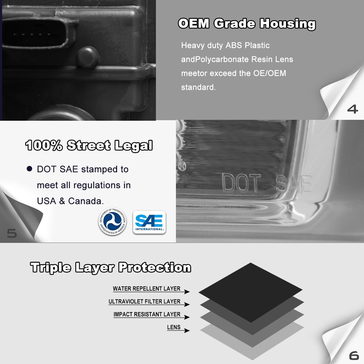 PAIRS Fog Lights For 2018-2022 Ford Mustang LED DRL 18-22 Sequential Turn Signal