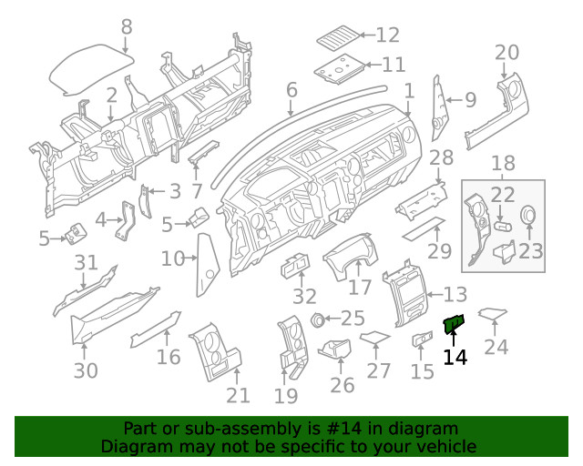Genuine Ford Instrument Panel Bezel 9L3Z19C149AB