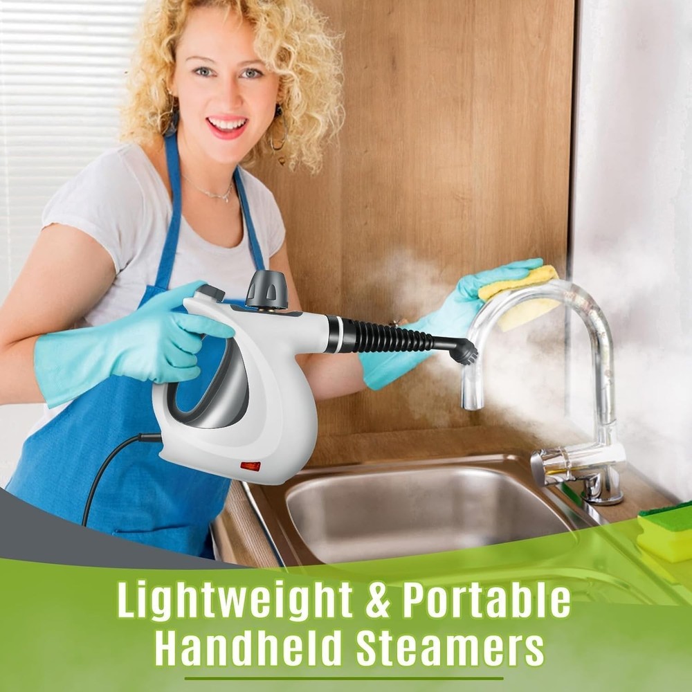 Pressurized Handheld Multi-Surface Natural Steam Cleaner with 12 pcs Accessor...