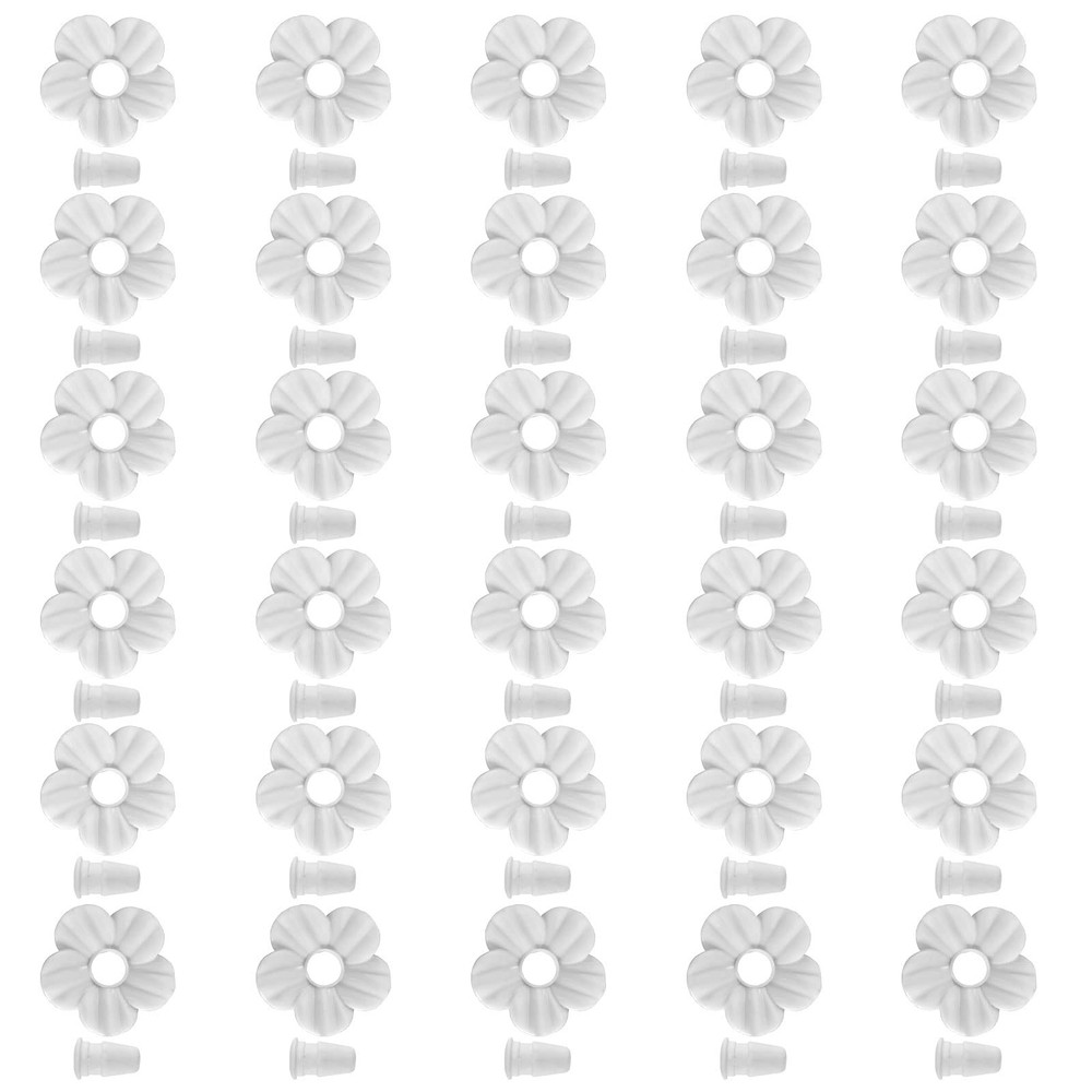 30 Sets Hummingbird Flowers, Unique Replaceable Bird Feeder White