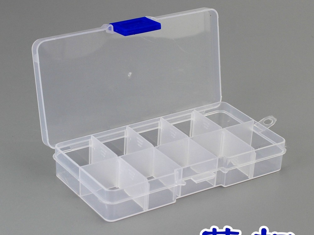 2 pack 10 Grids Plastic Organizer Box Case Beads Display Storage Container