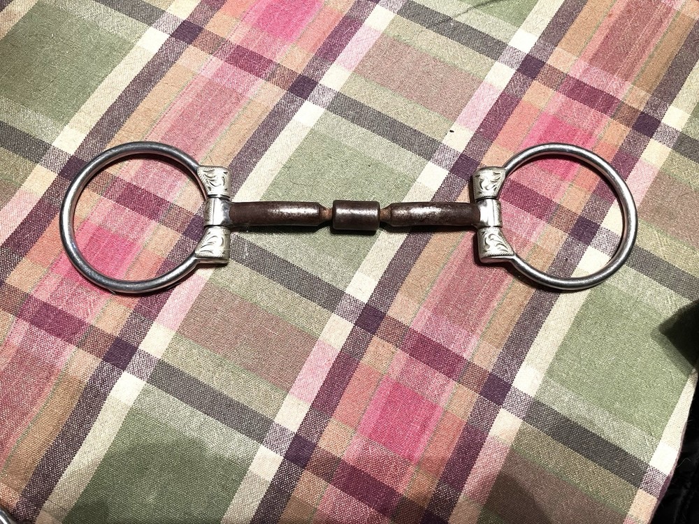 Western Silver Sided 5” Show Snaffle Bit, Billy Allen Style With Roller