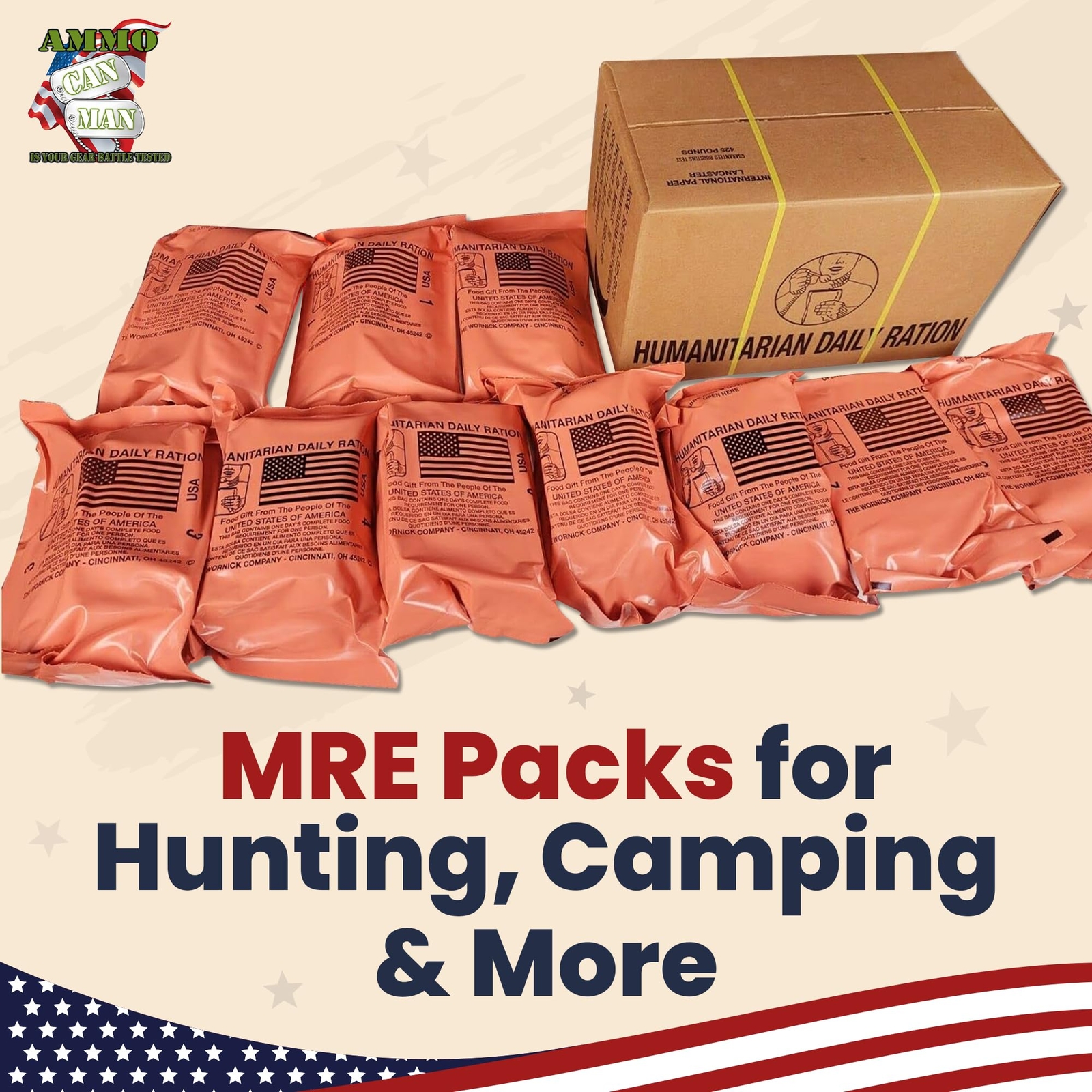 Humanitarian Daily Ration MRE Case � 5 US FEMA Emergency rations MRE Varieties -