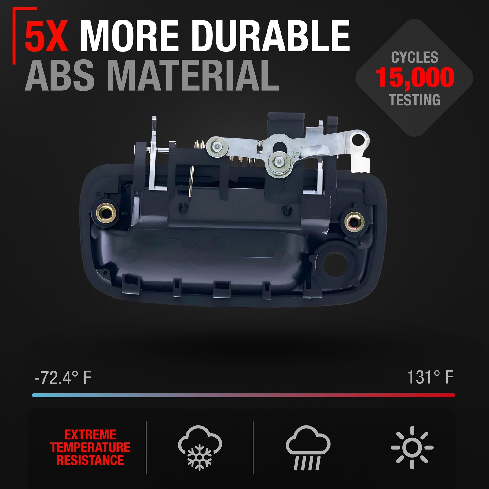 TRUBUILT1 AUTOMOTIVE Exterior Front Passenger Door Handle Replacement - Compatib