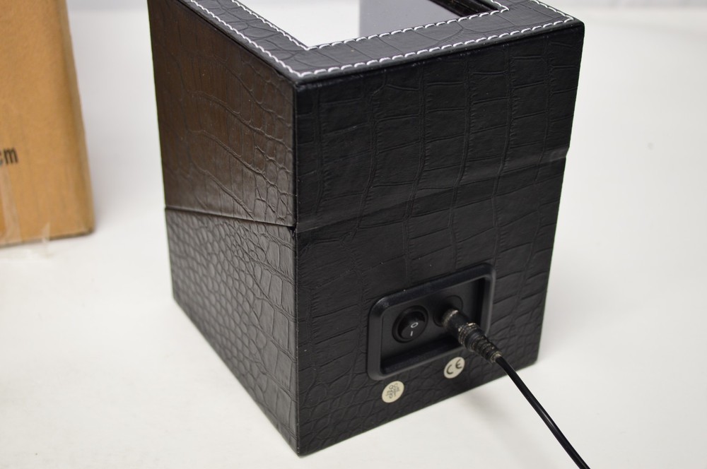 JQueen Single Black Croc Leather Automatic Watch Winder