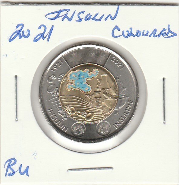 Canada 2021 $2.00 100th. Ann. Insulin Colored & Plain