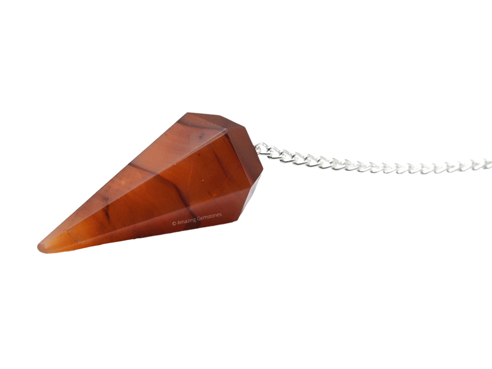 Carnelian Dowsing Crystal Pendulum