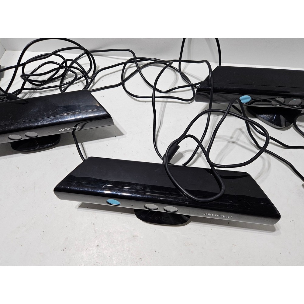 Microsoft Xbox 360 Kinect Sensor Model 1414 Black Motion Controller Lot of 3
