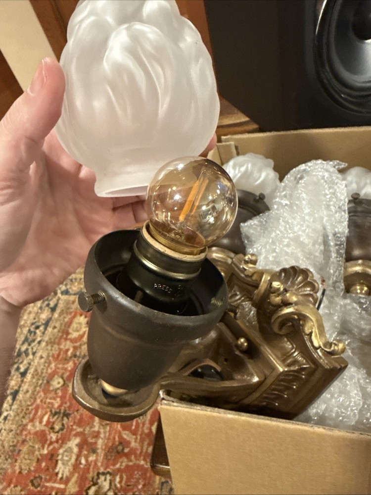 Art Deco Style Flame Sconces (quantity 3)