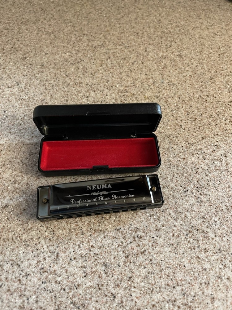 Neuma 10-Hole Blues Harmonica in a protective case