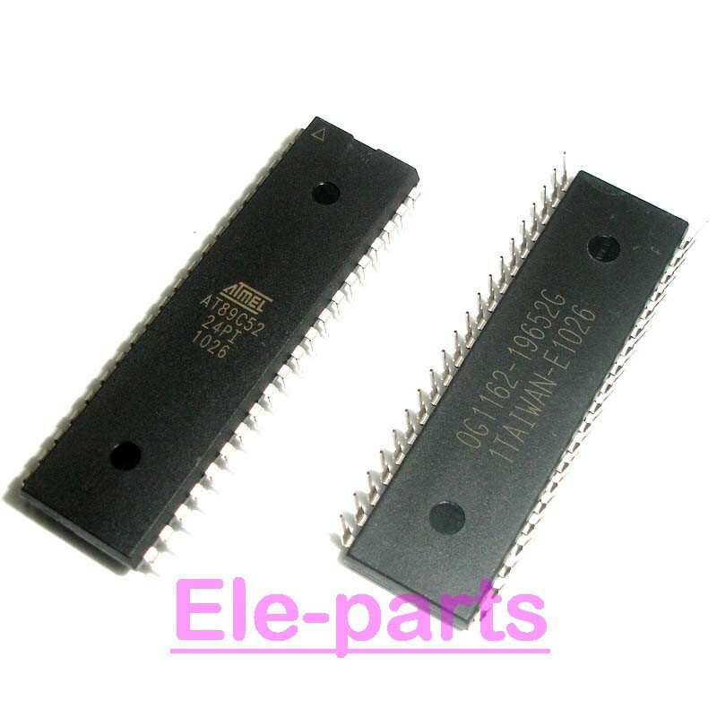 5 PCS AT89C52-24PI DIP40 89C52 8-Bit Microcontroller with 8K Bytes Flash Chip IC