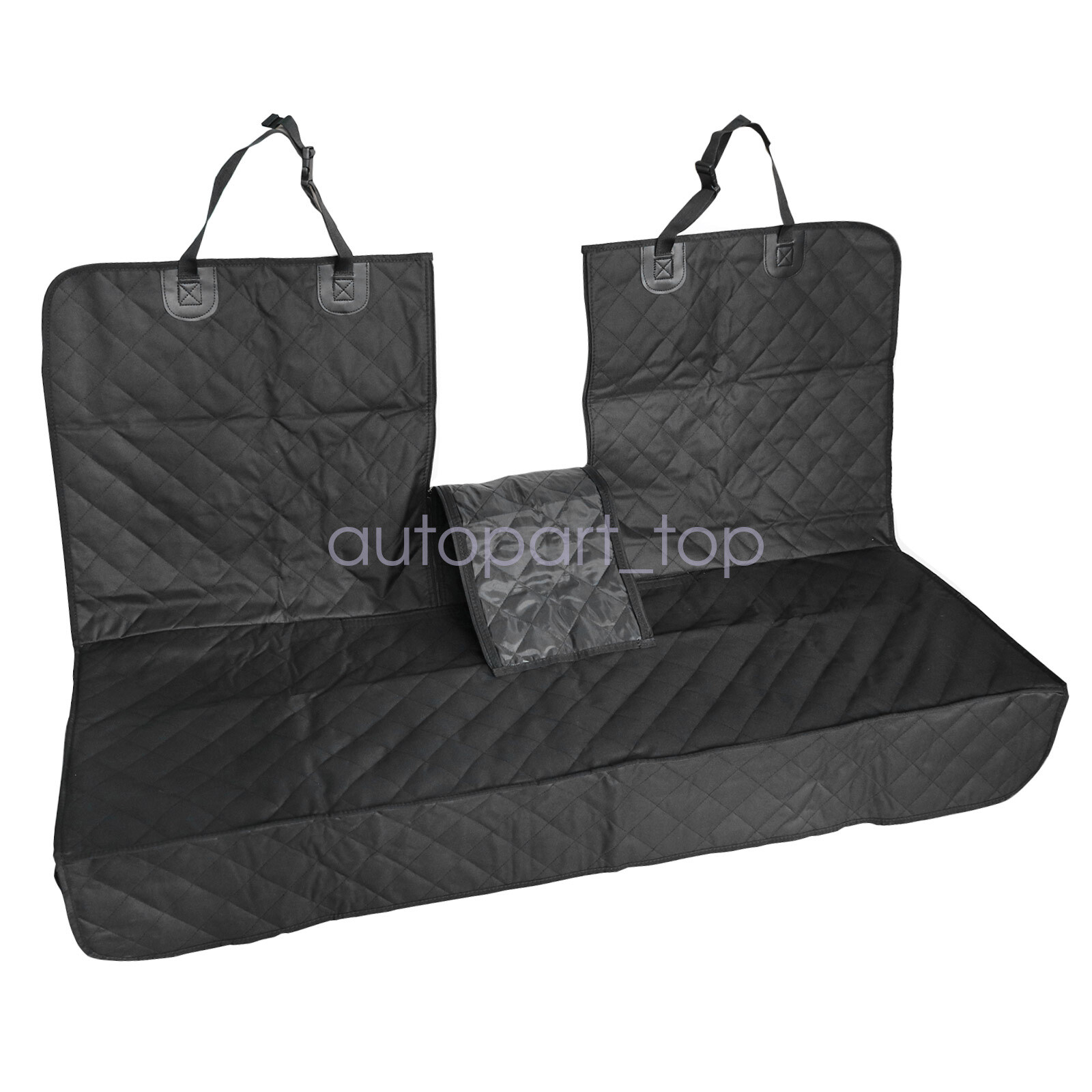 Seat Cover Rear Back Car Pet Dog Travel Waterproof Bench Protector Luxury -Black