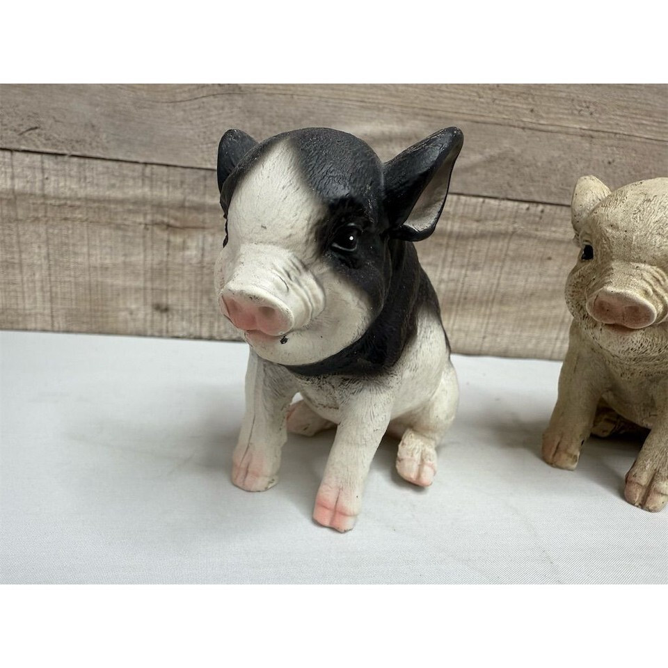 Gerson Farmhouse Pig Figurines Set of 5 Rustic Country Decor Multicolor