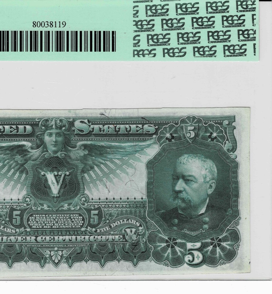 1896 $5 Silver Certificate 'Educational' note--fr.268--PCGS UNC 63 PPQ
