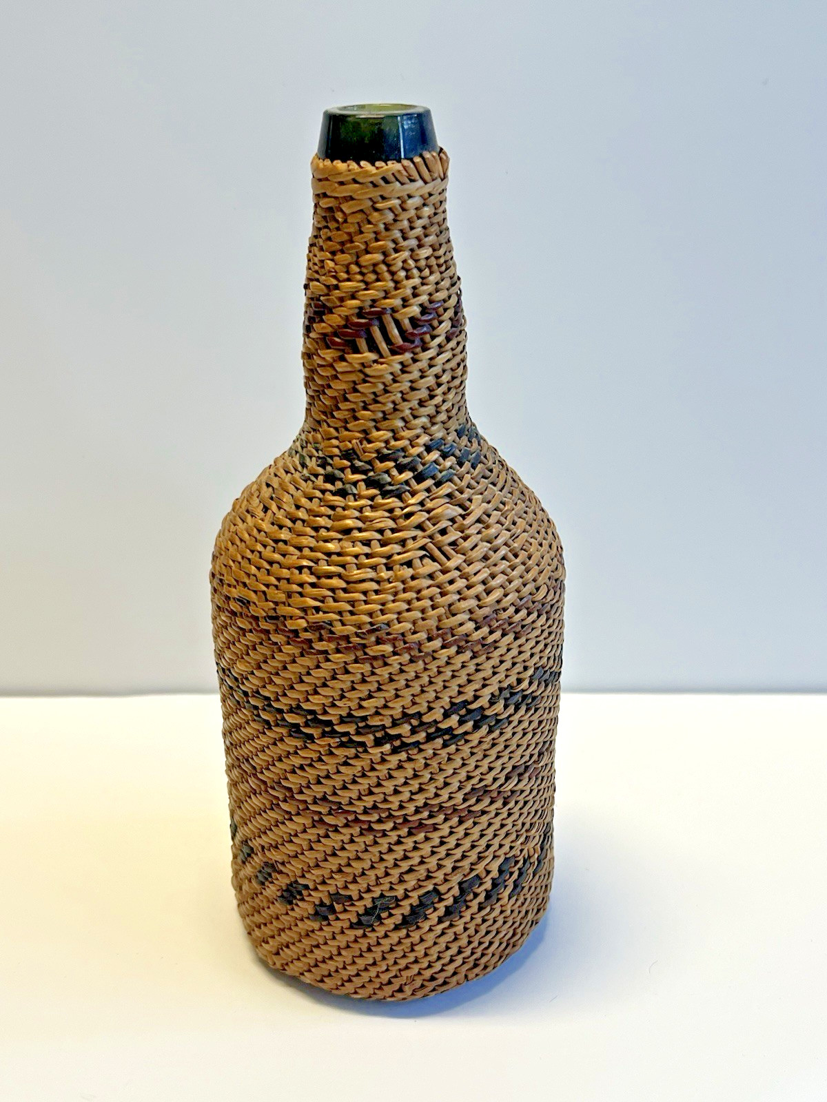 Antique Native American Indian Basket Woven Bottle; Early 1900's; Washoe Nevada