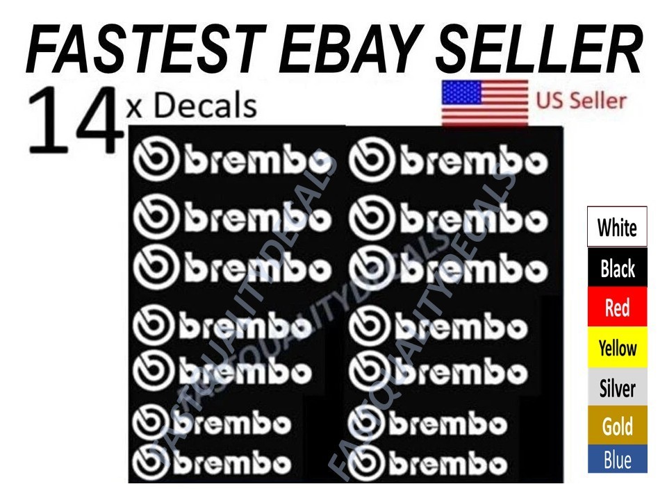 14x Caliper Decal for BREMBO brakes 7 SIZES - CHOOSE COLOR - FAST SHIPPING