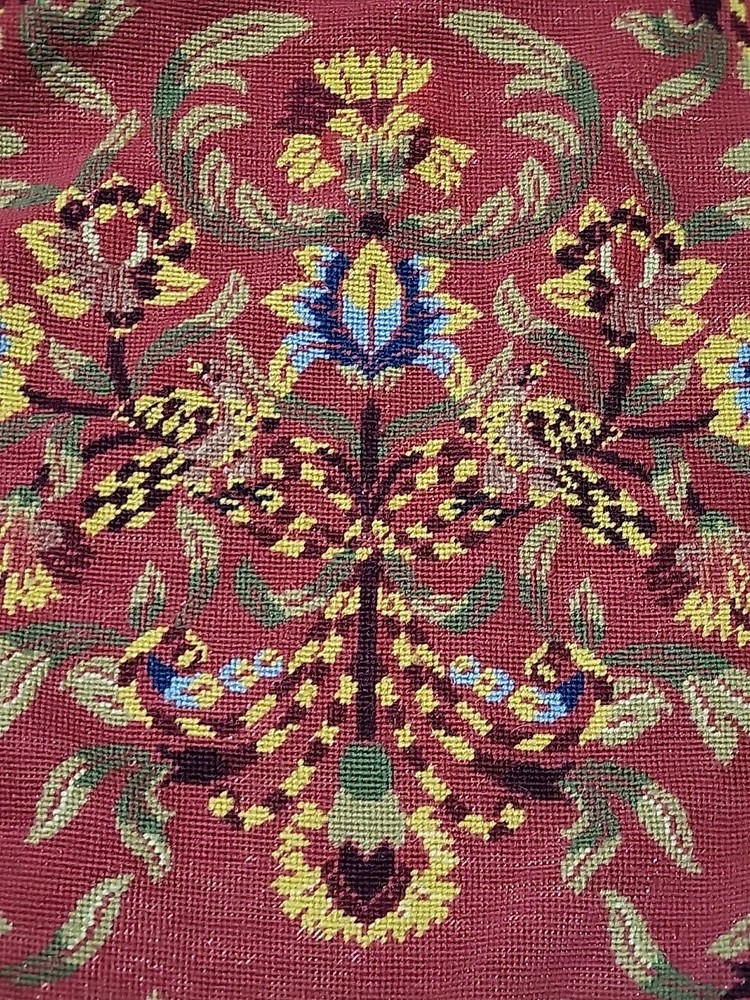 Needlepoint Pillowcase William Morris style floral pattern, 24"×24", Handmade