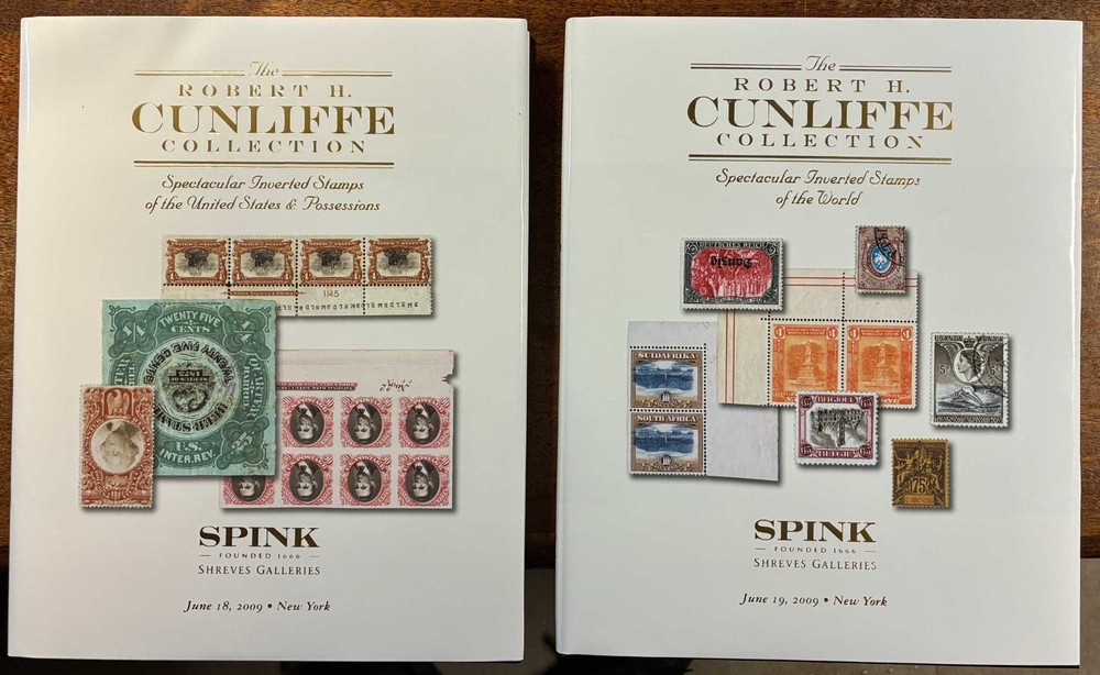 The Robert Cunliffe Collection of Inverted Stamps 2009, SPINK, 2 volumes w/ case