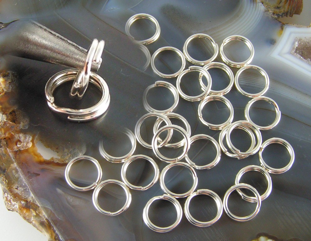 SPLIT JUMP RINGS 72 ea STERLING SILVER 4.5mm