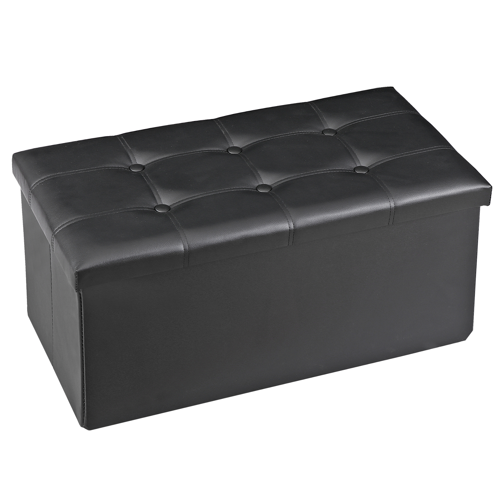 30" Storage Ottoman Bench Folding Footrest Stool Storage Chest Hold up to 350LBS