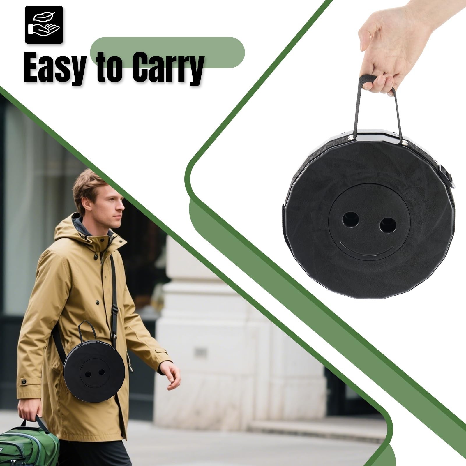 1 PCS Upgraded Foldable Stool Thickened Portable Collapsible Stool (BLACK)