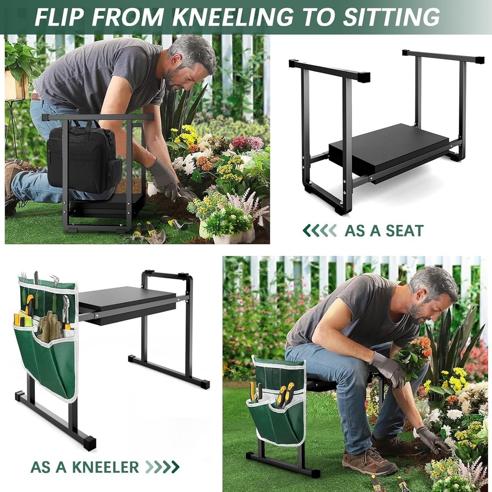 Innovative Multi-Purpose Garden Kneeler with Tool Bag - Strong & Stable Support