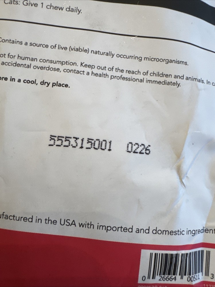Vetriscience Probiotic Daily Cat, 60 Bite Sized Soft Chew - 02/26