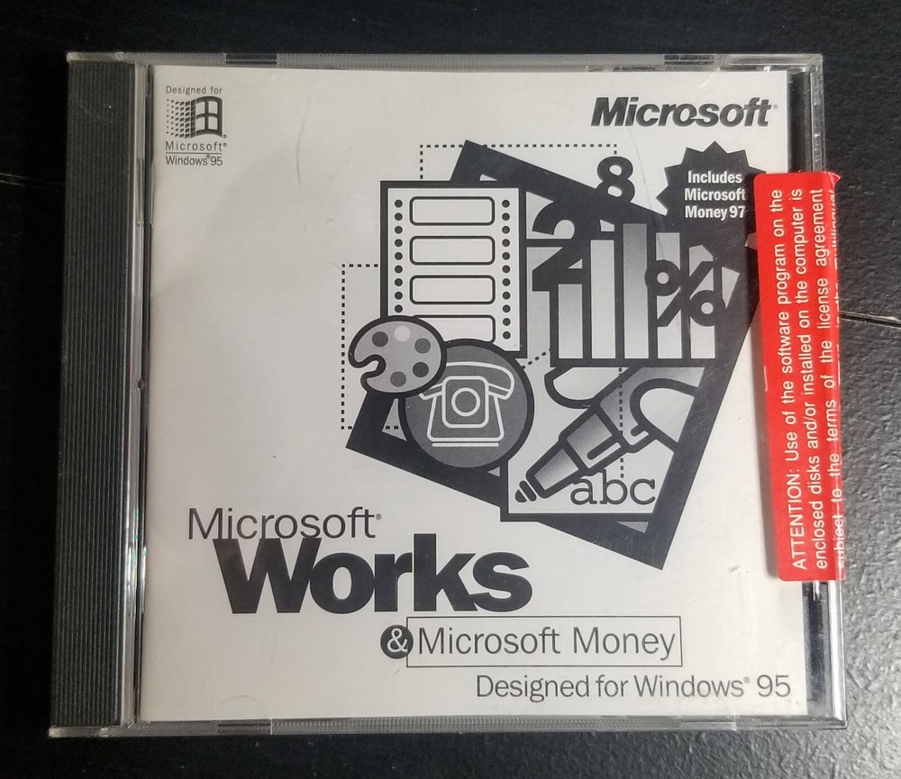 Microsoft Works and Microsoft Money CD for Windows 95