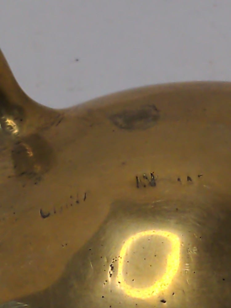 Vintage Small Heavy Solid Brass Engraved Turtle Incense Burner With Lid