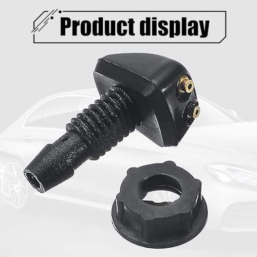 2 PCS Car Front Windshield Washer Nozzles, Double Hole Straight Column Spray