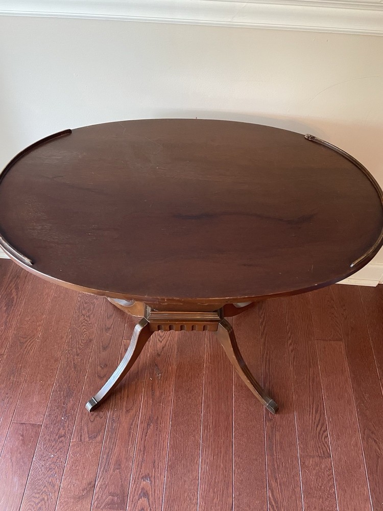 Vintage Lyre Harp Base Accent 25” High Table