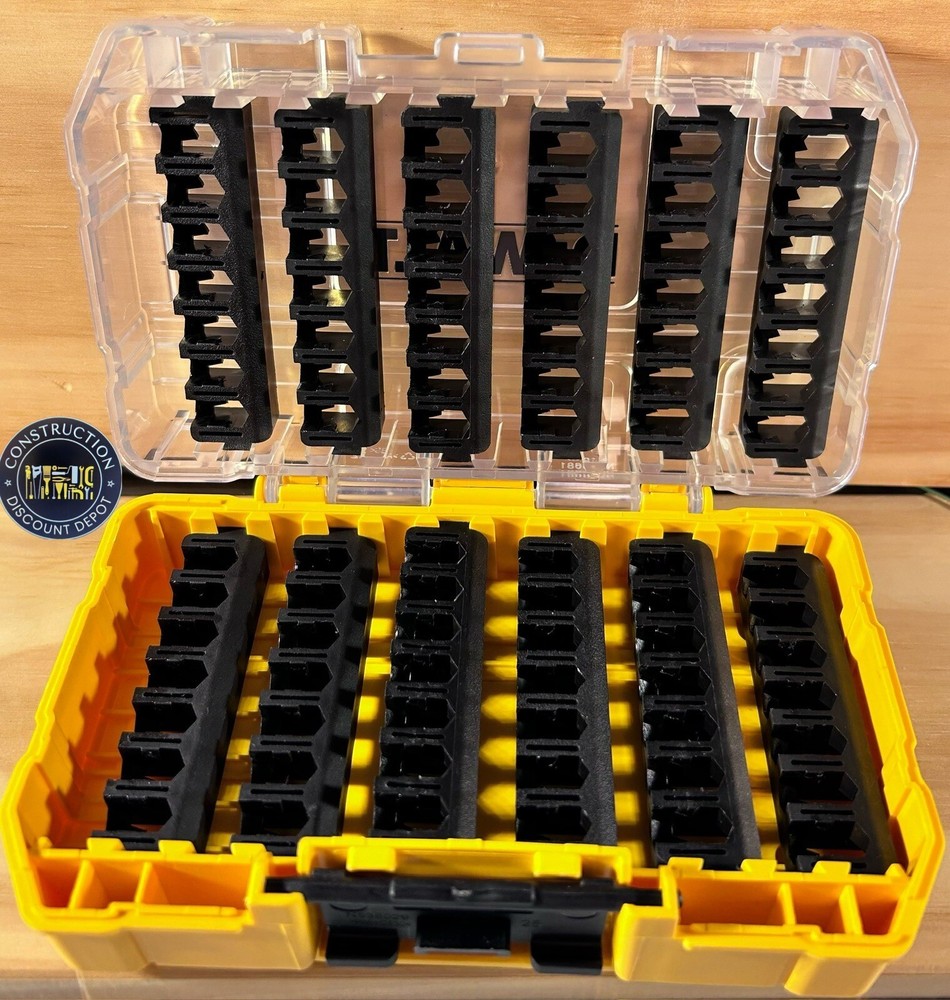 Dewalt Tough Case+ Clear Top/Yellow bottom Storage Case w/holders for 84 bits