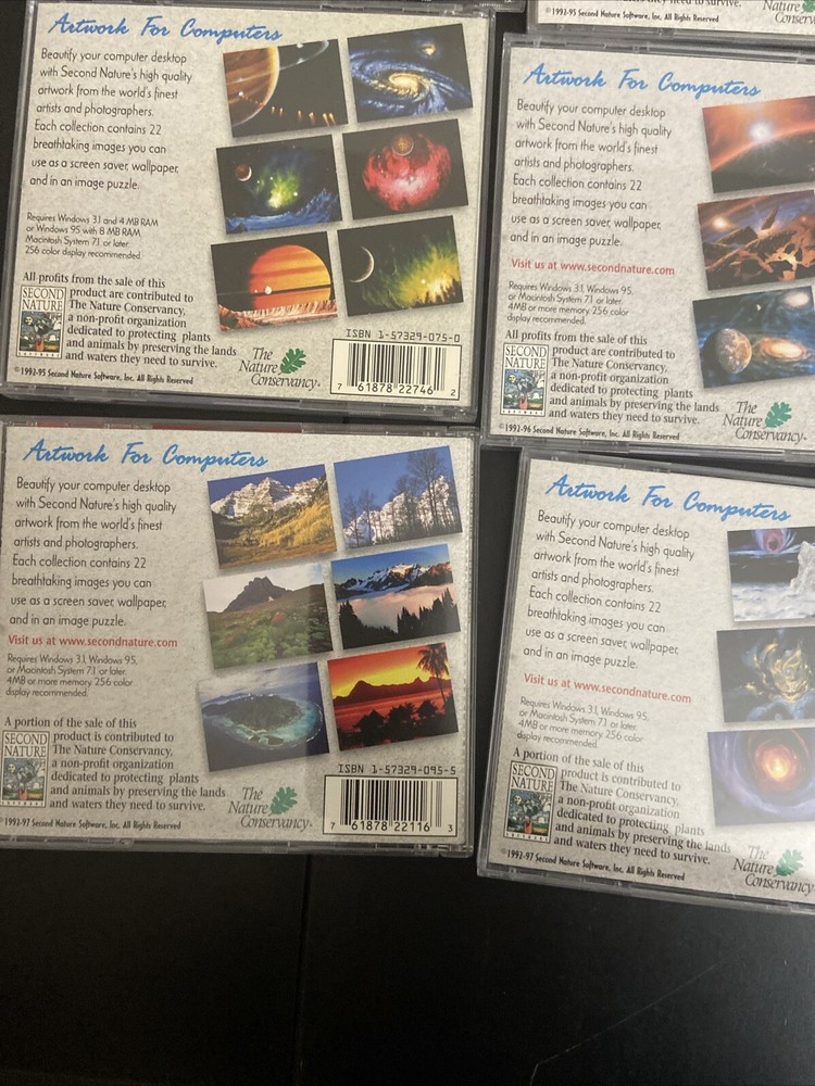 VTG Artwork Computer Lot 10 Second Nature Screen Savers Space Celestial Universe