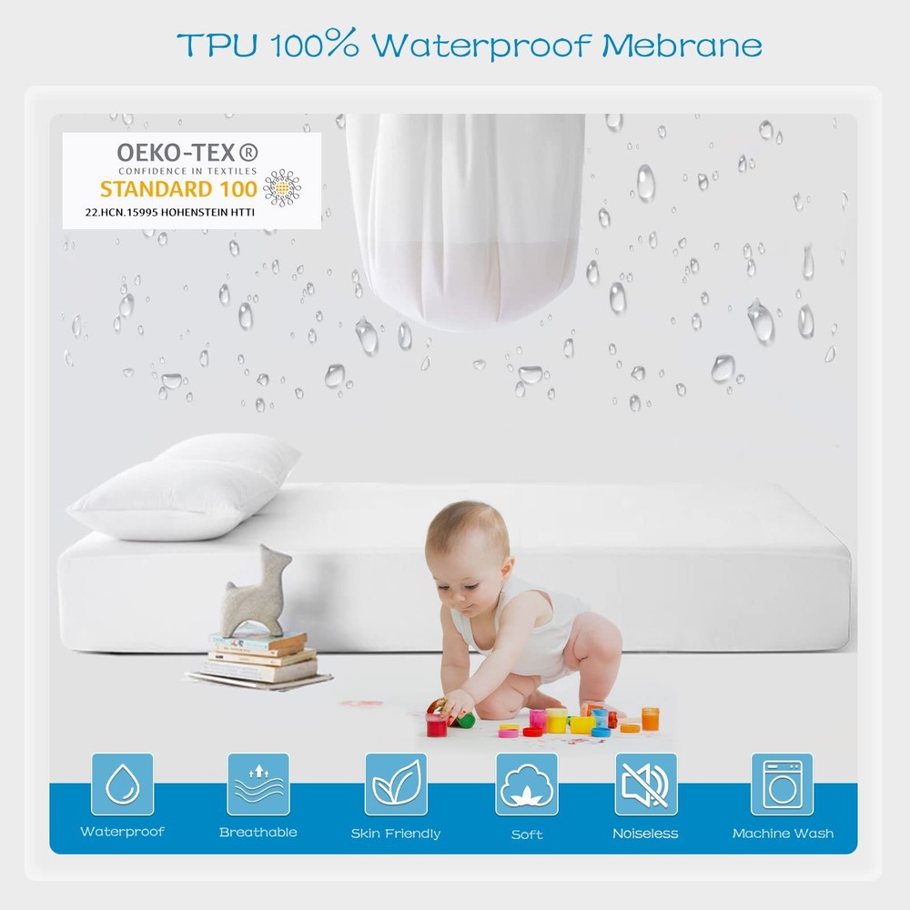 2 Pack Full Size Mattress Protector Waterproof, Breathable & Noiseless