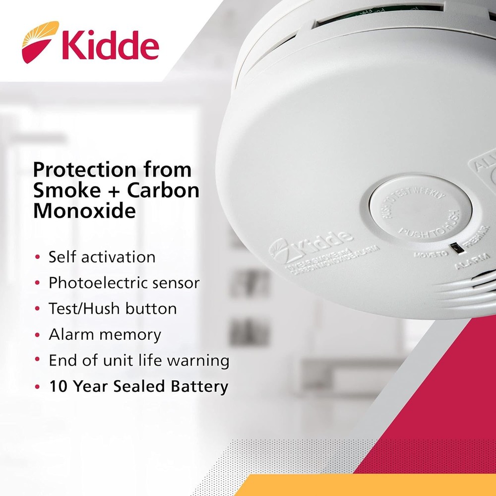 Kidde smoke detector and carbon monoxide detector combo pack, white