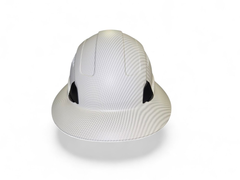 Hydro Dipped Full Brim Hard Hat White